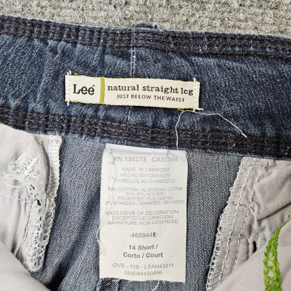 Lee Natural Straight Leg Jeans Dark Wash Denim Pants 14 Short 4659441 - Picture 7 of 9
